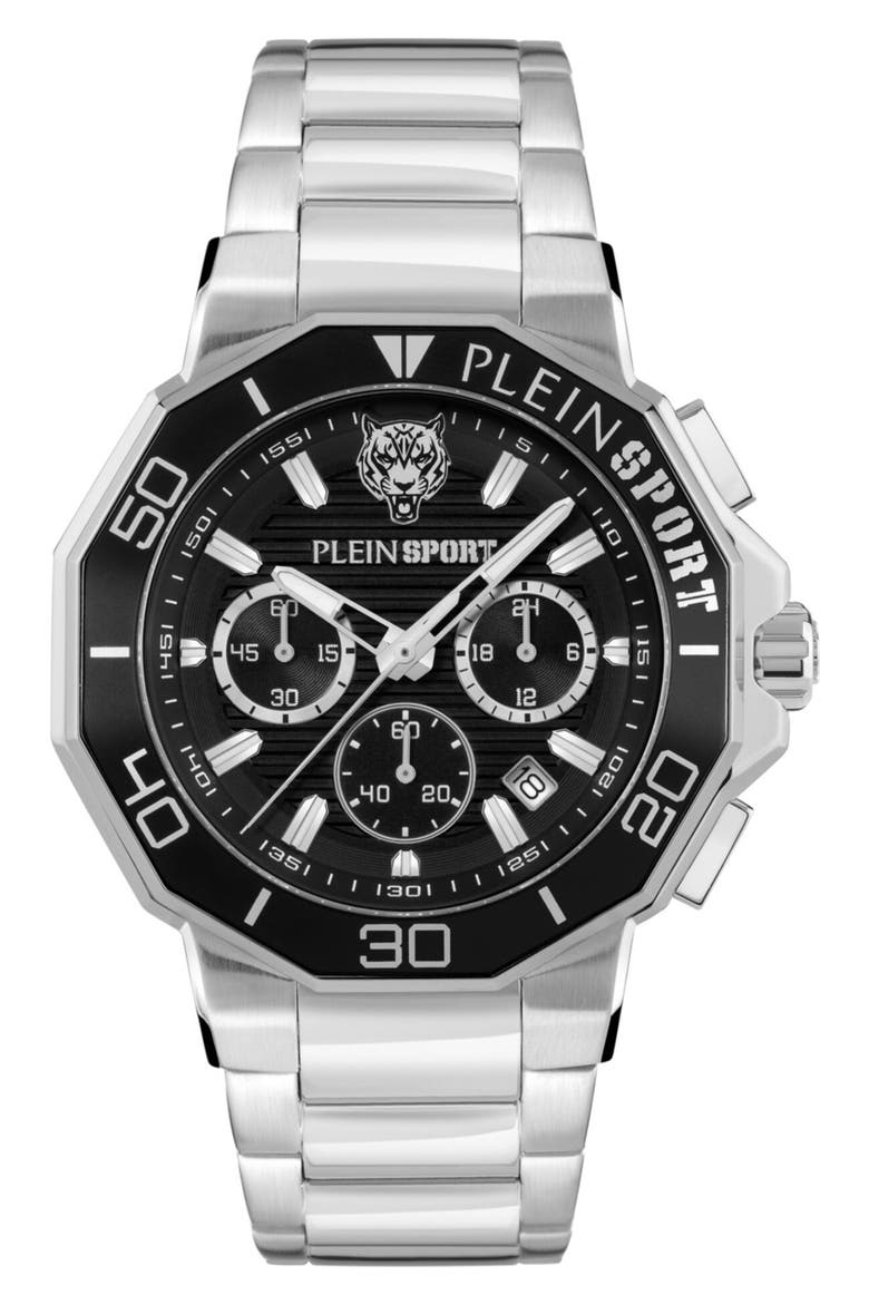 Titan Three Hand Quartz Bracelet Watch, 46mm, Main, color, STAINLESS STEEL