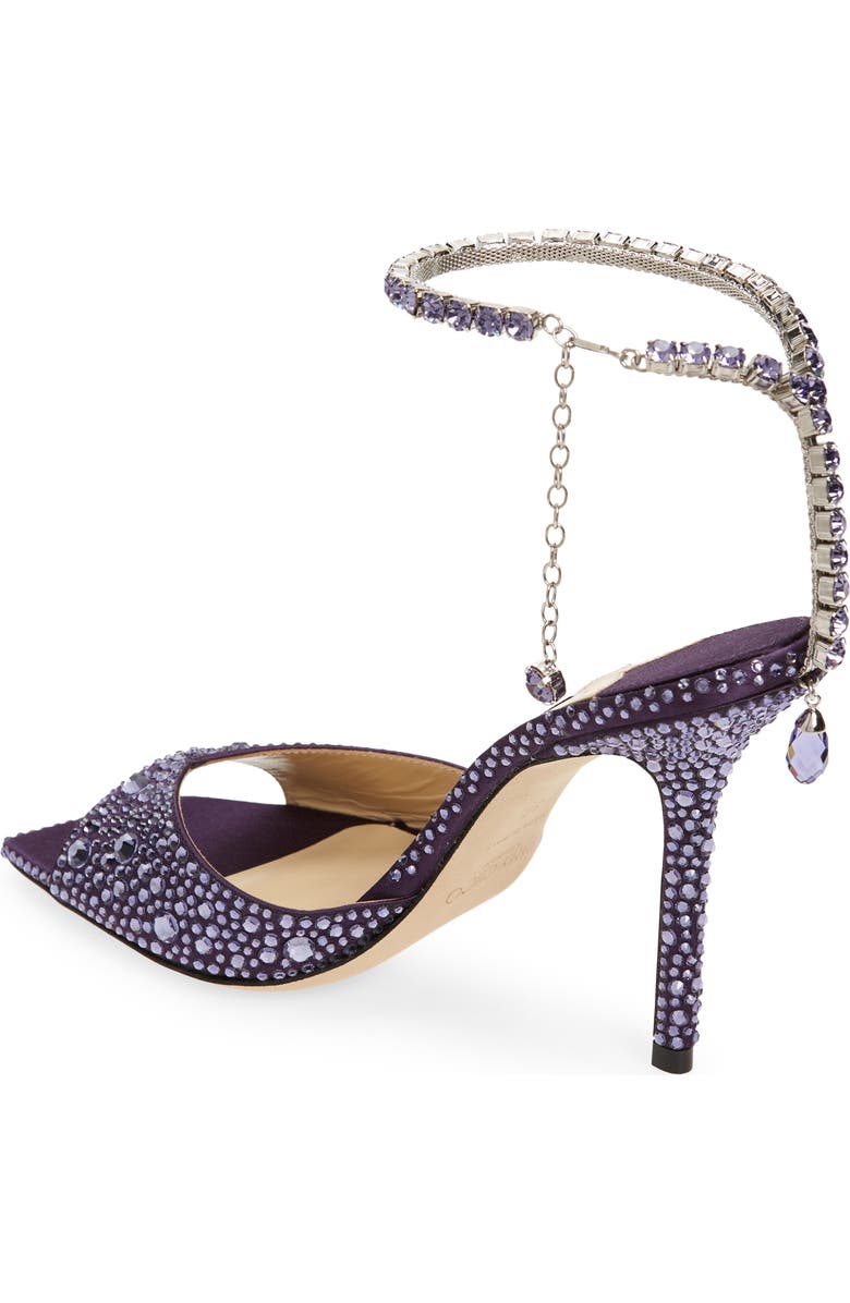 Jimmy Choo Saeda Crystal Ankle Strap Sandal, Alternate, color,