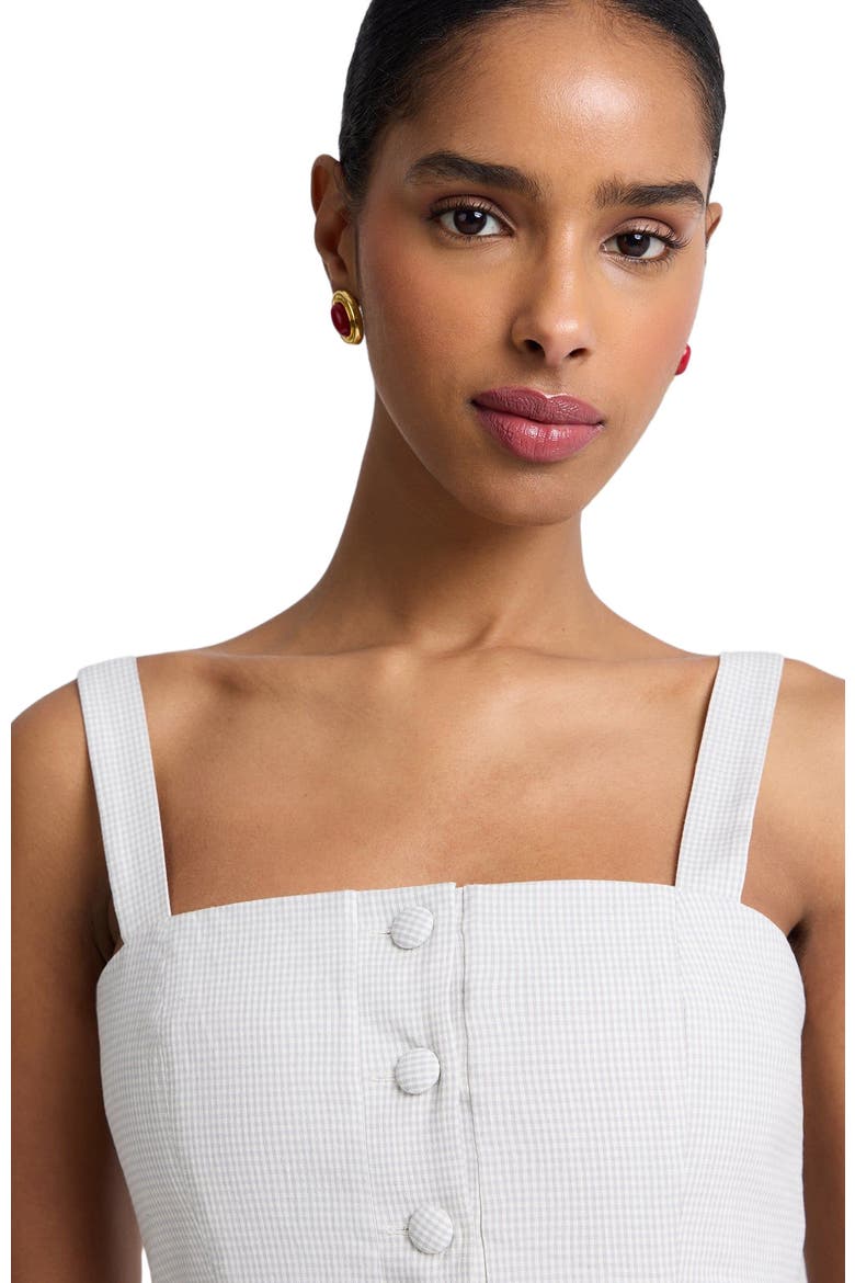 Square Neck Button Down Dress, Alternate, color, Grey/White