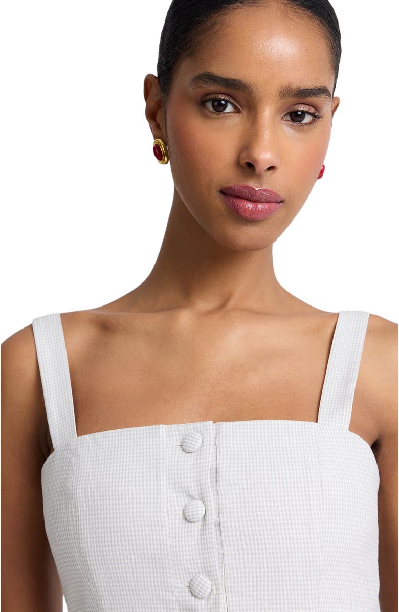 Onia Square Neck Button Down Dress, Alternate, color, Grey/White