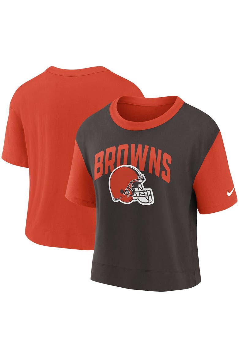 Women's Nike Orange/Brown Cleveland Browns High Hip Fashion T-Shirt, Main, color, Orange