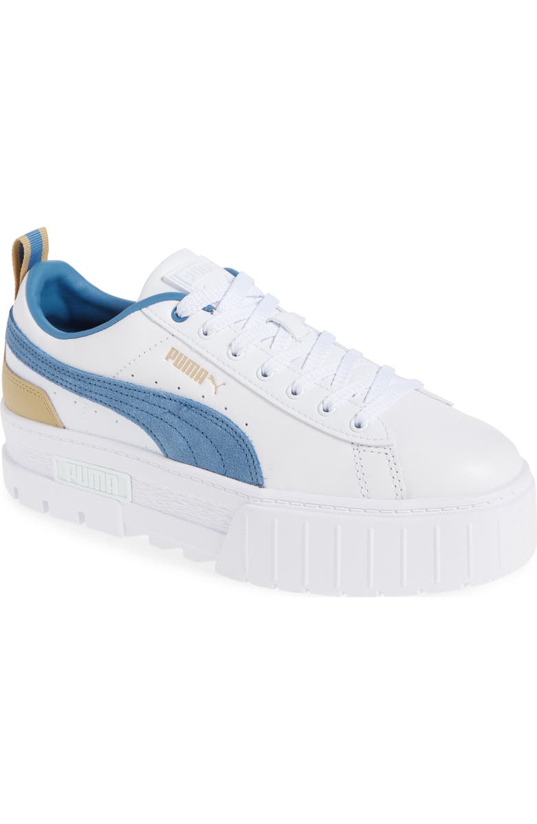PUMA Mayze Classic Platform Sneaker, Main, color, Puma White-Blue Horizon