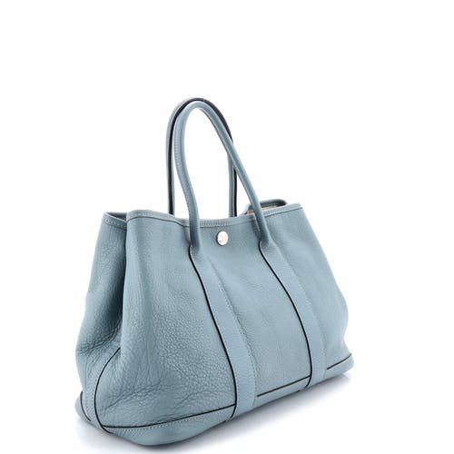 Pre-owned Hermes Hermes Garden Party Tote Leather 30 In Blue