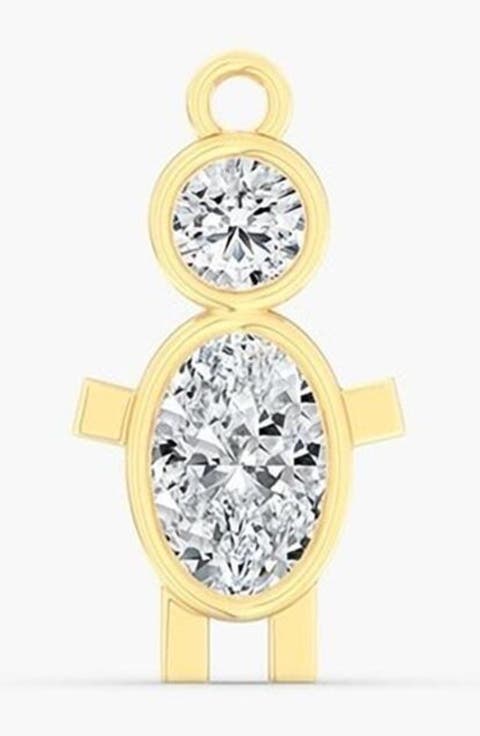 Boy Lab Diamond Charm Pendant in 14K