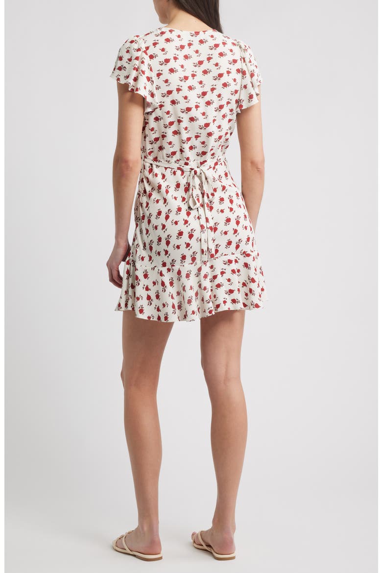 Alba Floral Crepe Minidress, Alternate, color, HAZY ROSE DEEP RED