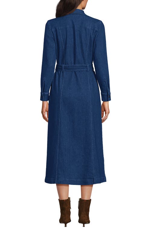 LANDS' END LANDS' END SOFT DENIM MIDI SHIRT DRESS 