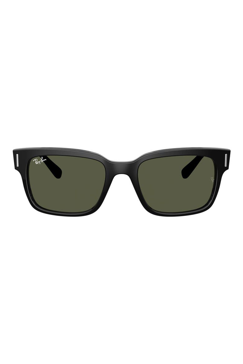 53mm Square Sunglasses, Main, color, SHINY BLACK