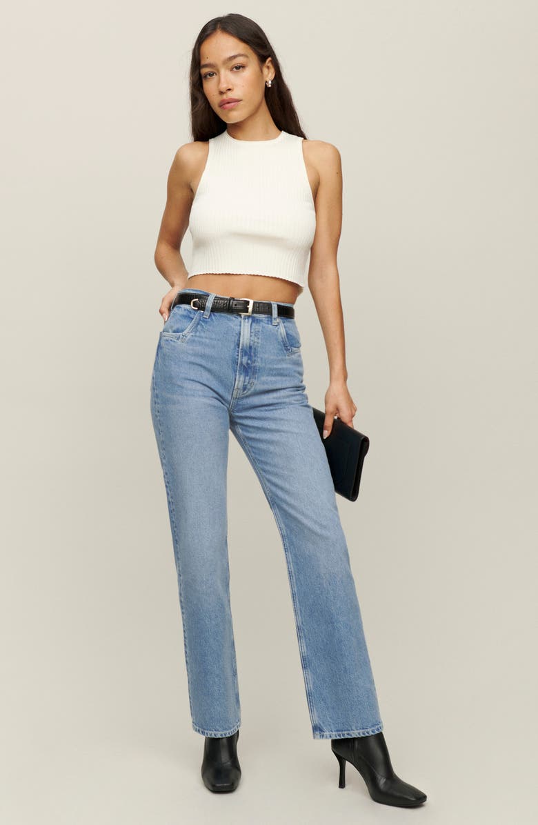Reformation Cowboy Pointed Pocket High Waist Straight Leg Jeans, Alternate, color,