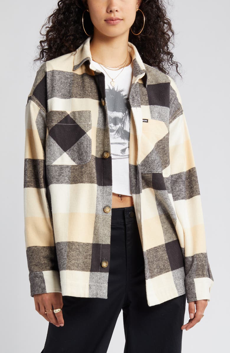 Rip Curl La Isla Plaid Flannel Button-Up Shirt, Alternate, color, 