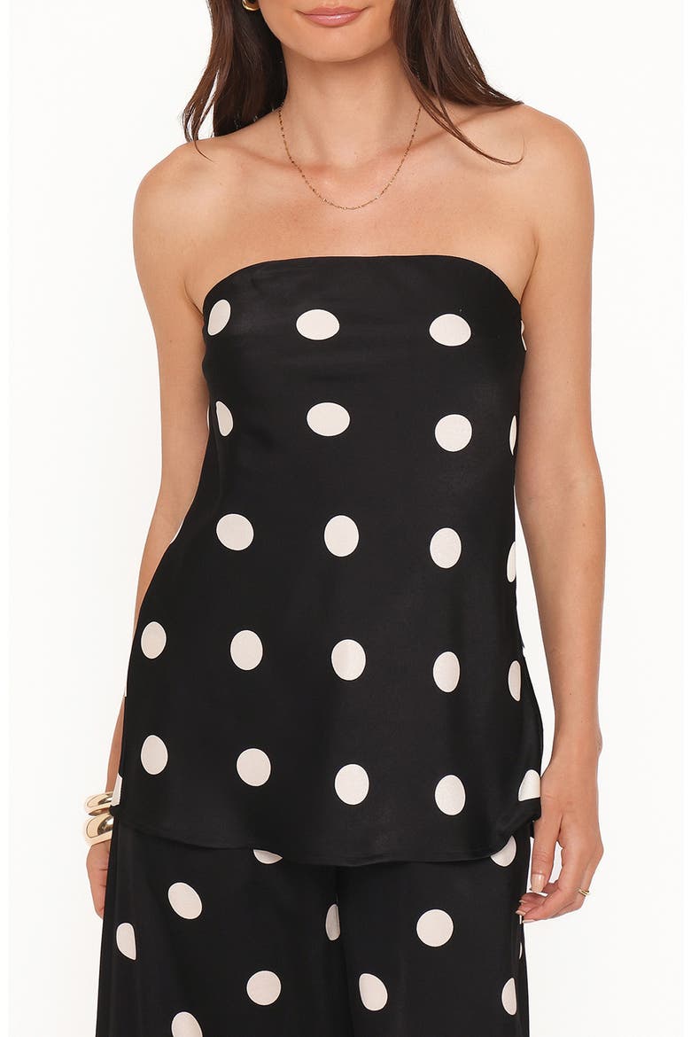 Belinda Strapless Top, Main, color, BLACK/ CREAM