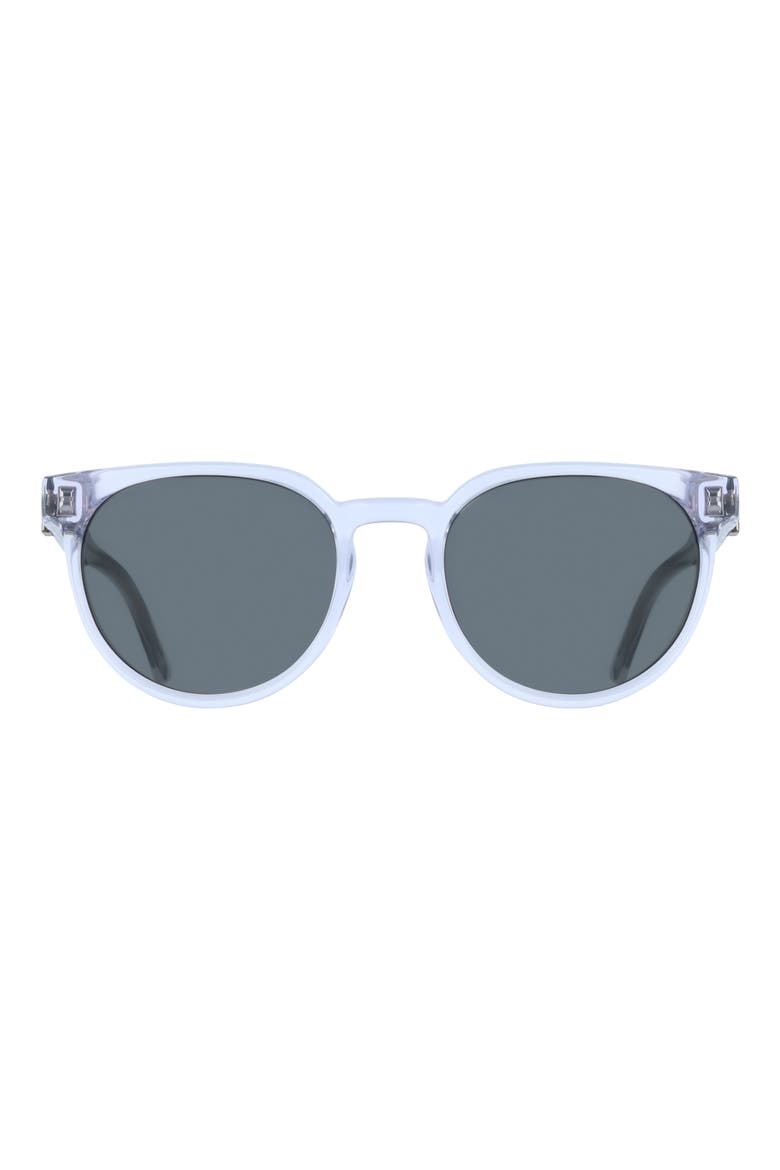 53mm Round Sunglasses, Main, color, TRANSPARENT GREY