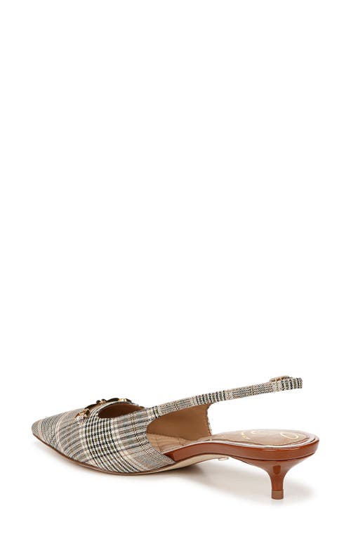 Sam Edelman Farrah Kitten Heel Pointed Toe Slingback Pump In Oat Multi