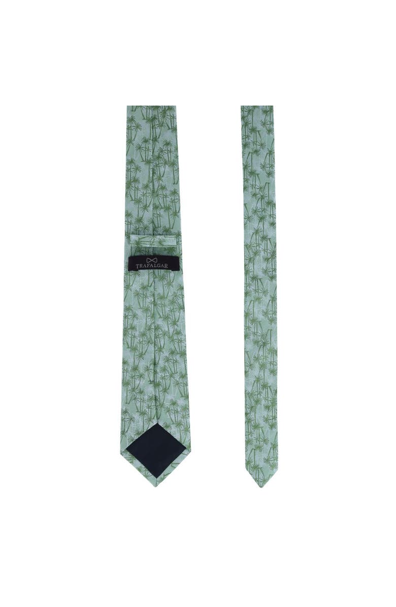 Trafalgar Nohea Palm Tree Linen Blend Novelty Necktie, Alternate, color, Green