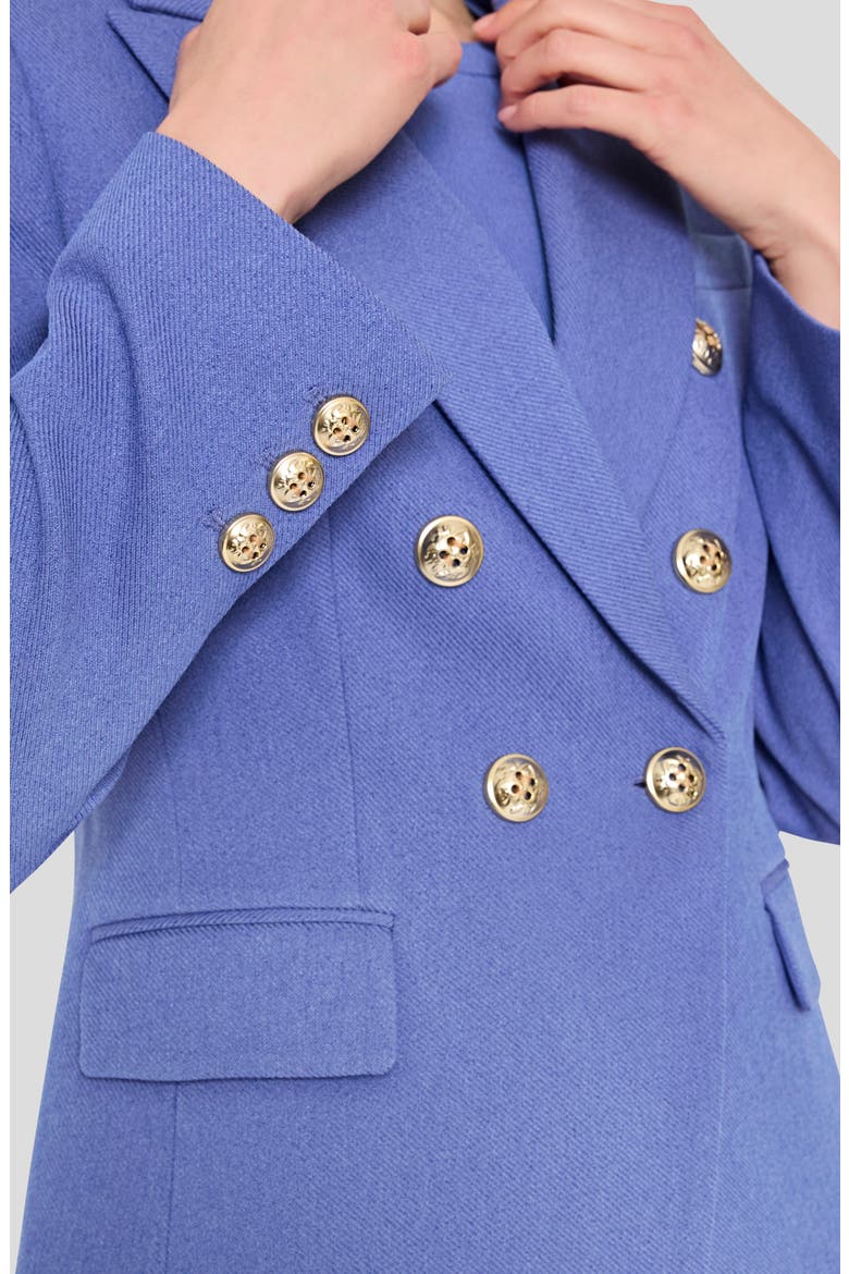 Double Breasted Twill Blazer, Alternate, color, DEEP PERI