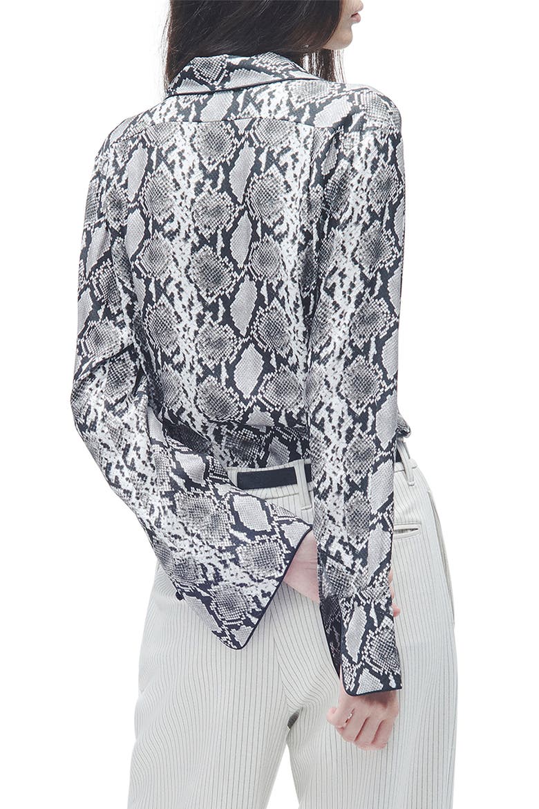 Aurora Snakeskin Print Silk Blend Button-Up Shirt, Alternate, color, SNAKE PRINT