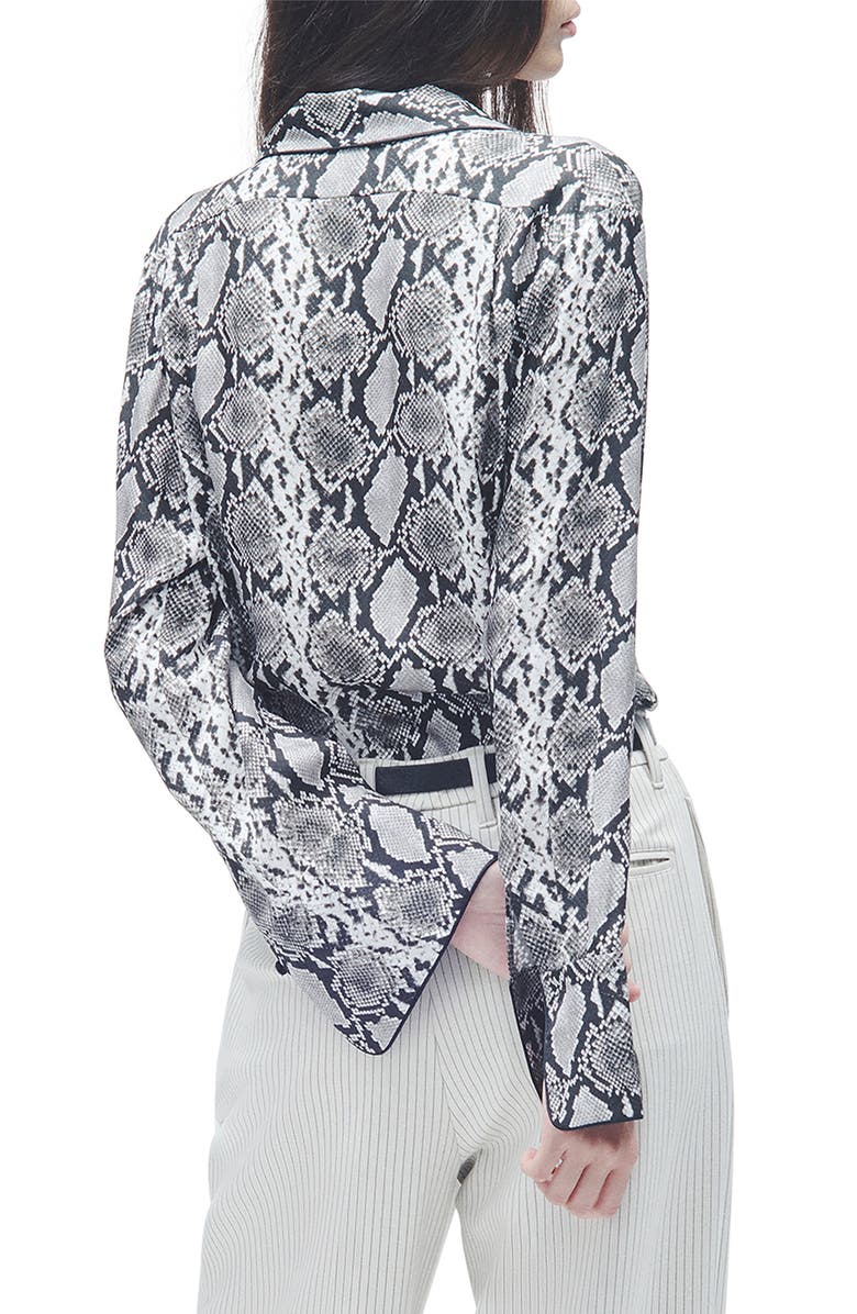 rag & bone Aurora Snakeskin Print Silk Blend Button-Up Shirt, Alternate, color, Snake Print
