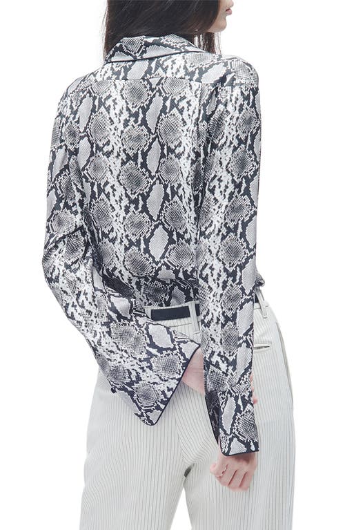 Rag & Bone Aurora Snakeskin Print Silk Blend Button-up Shirt In Snake Print