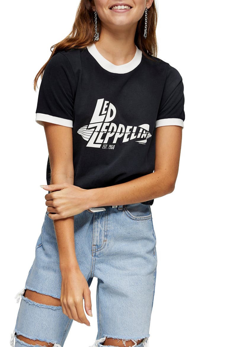 Led Zeppelin Women's Graphic Tee, Main, color, BLACK