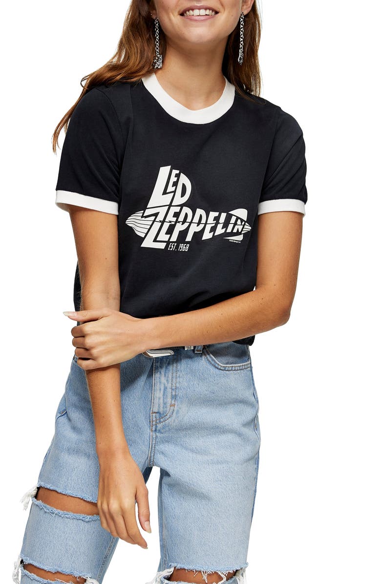 Topshop Led Zeppelin Women's Graphic Tee, Main, color, 