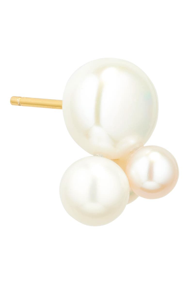 Cata Freshwater Pearl Cluster Stud Earrings, Alternate, color, WHITE