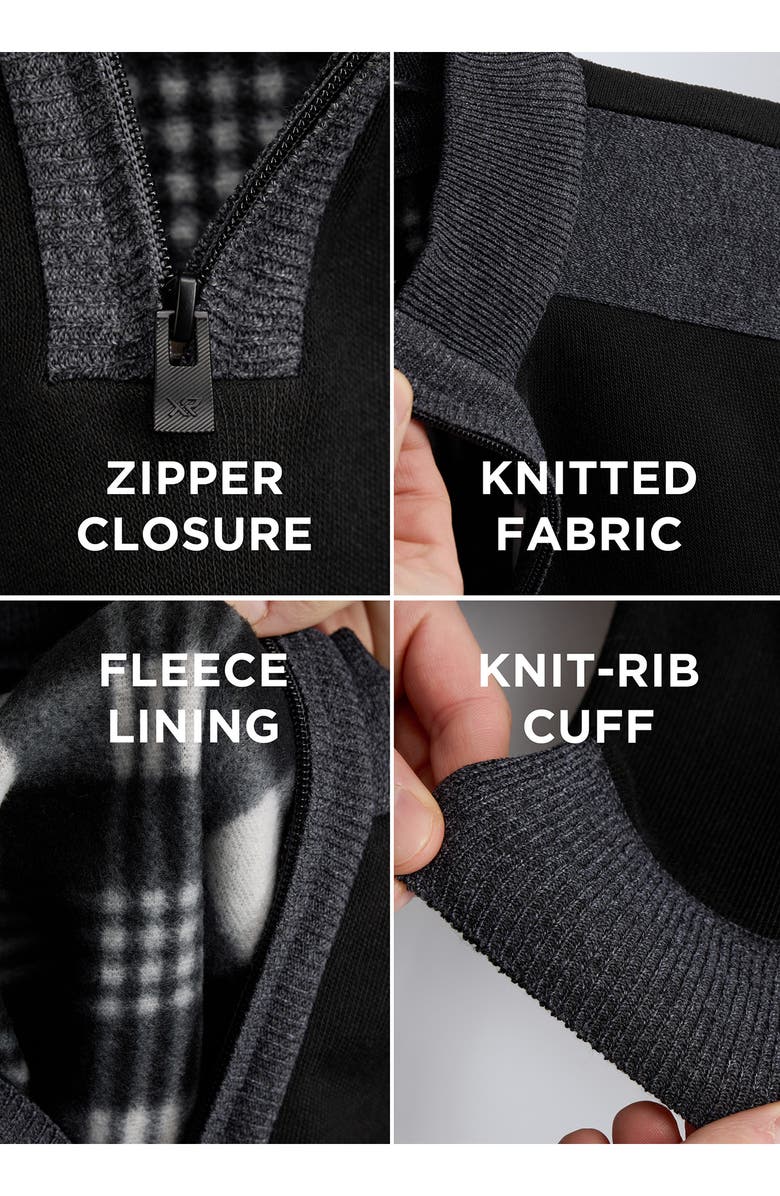 XRAY Kids' Fleece Quarter Zip Sweater, Alternate, color, Black/Charcoal