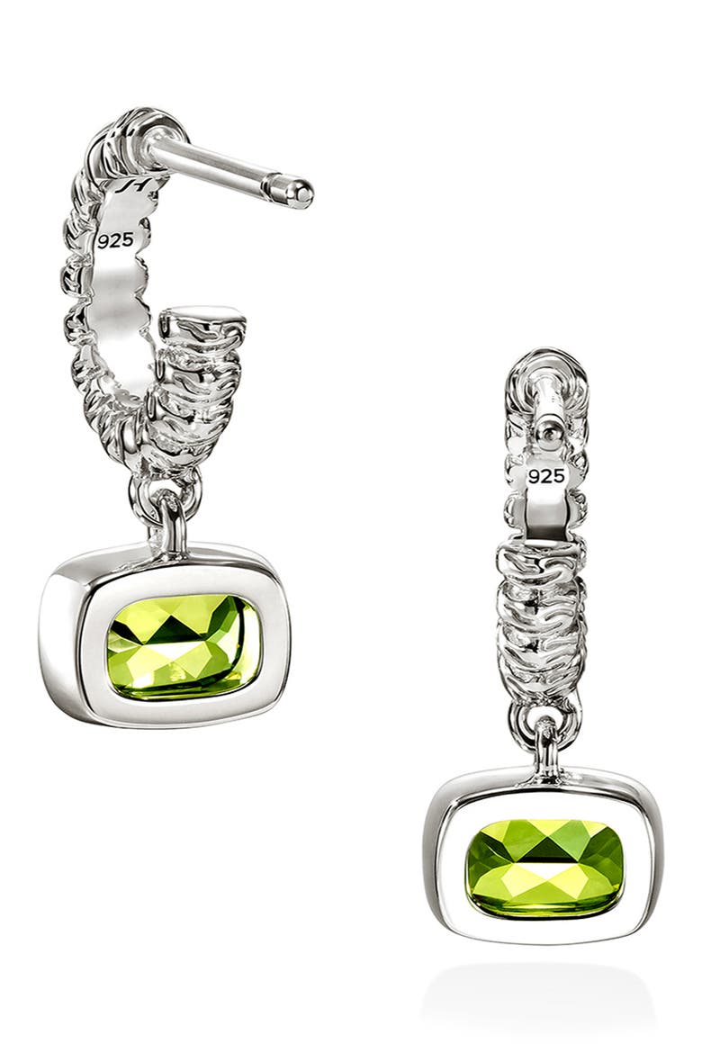 Heishi Sterling Silver Peridot Drop Earrings, Alternate, color, PERIDOT