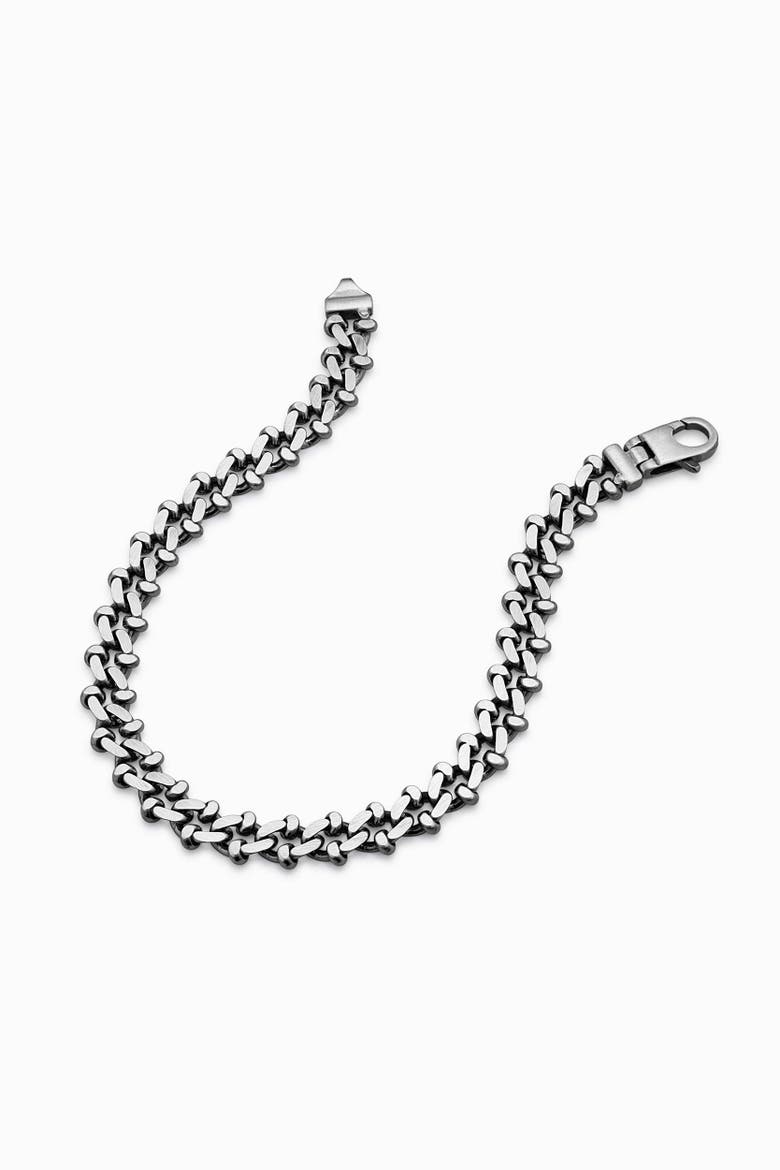 Mens On Track Link Bracelet in Sterling Silver, Alternate, color, Silver
