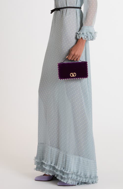 Valentino Garavani Vlogo Signature Velvet Wallet On A Chain