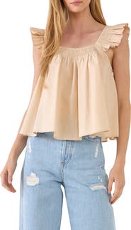 English Factory Ruffle Detail Cotton Tank