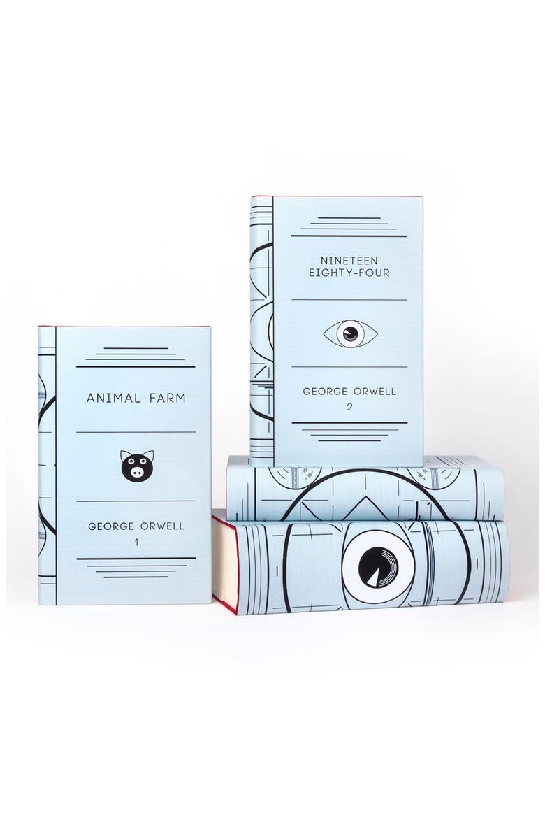 George Orwell Book Set, Alternate, color, Blue Grey
