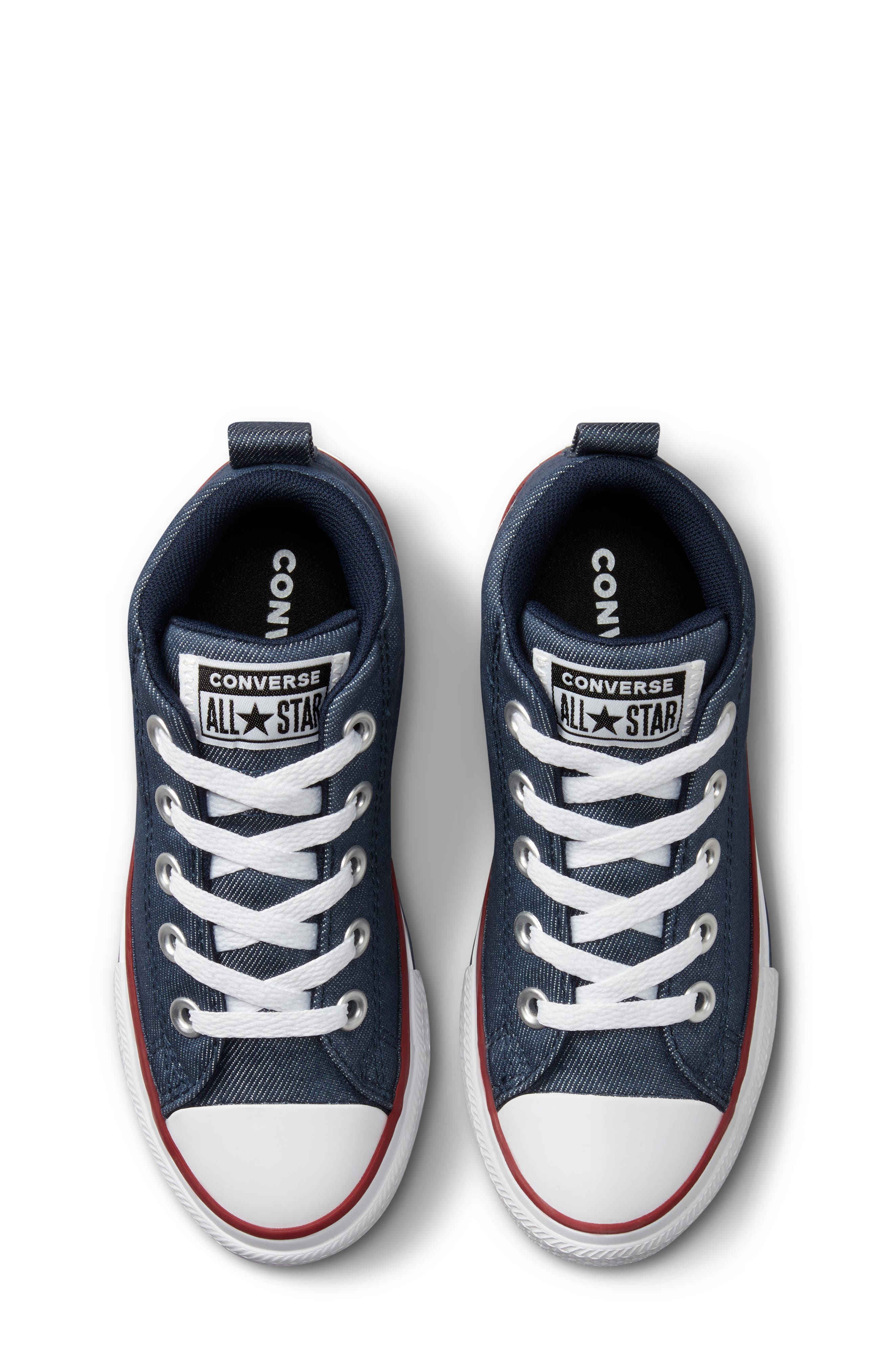 Converse Kids' Chuck Taylor<sup>®</sup> All Star<sup>®</sup> Street Mid Sneaker, Alternate, color, Mid Navy/ Navy/ White