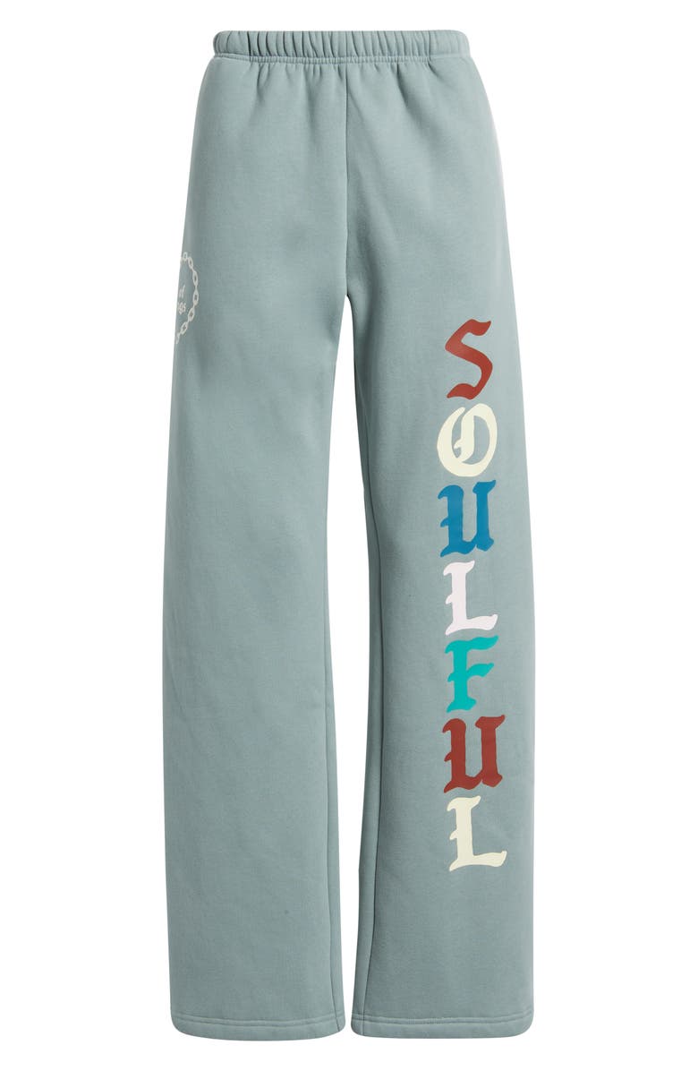 THE MAYFAIR GROUP Soulful Cotton Blend Wide Leg Sweatpants, Alternate, color, Dusty Blue