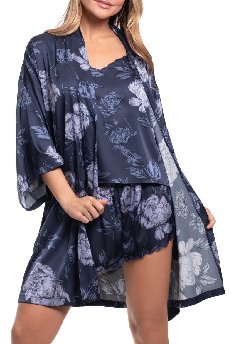 Floral Satin Robe, Alternate, color, AMELIA BLUE