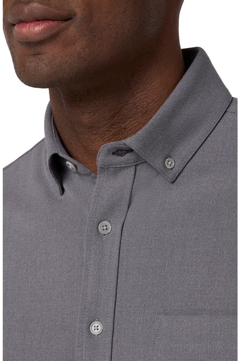 City Flannel Button-Down Shirt, Alternate, color, PEWTER HEATHER