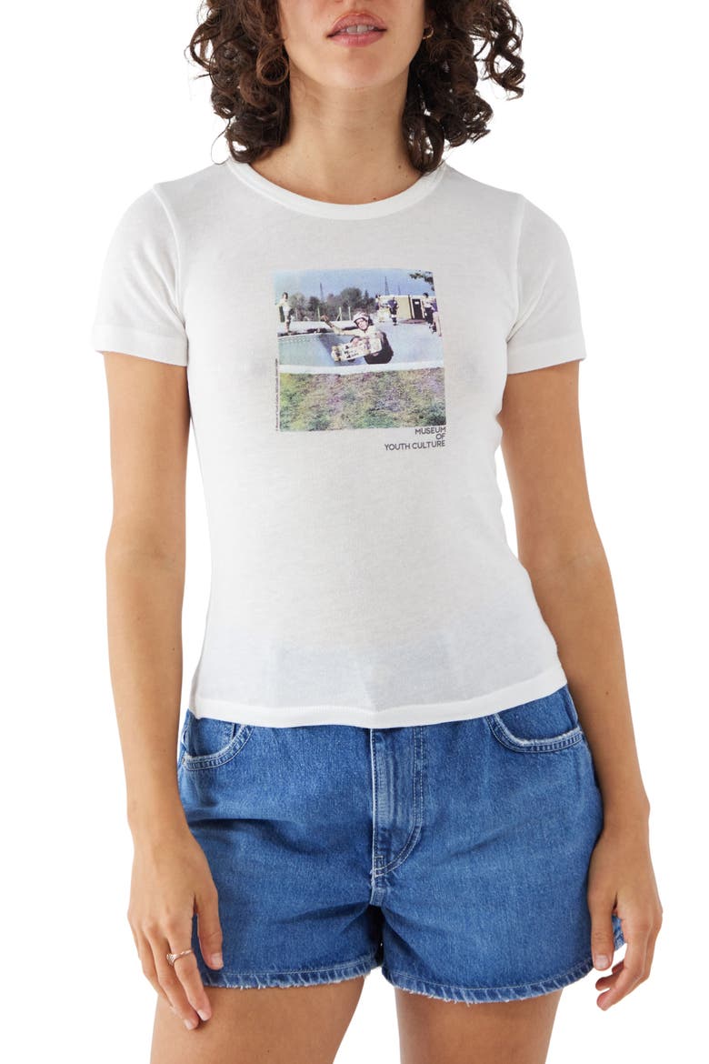 Museum of Youth Cotton Graphic Baby Tee, Main, color, WHITE
