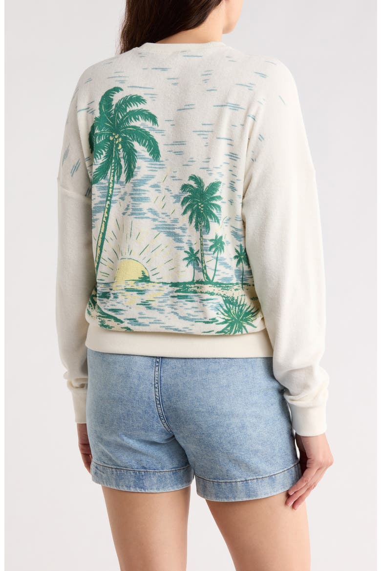 Cabana Towel Terry Crew Sweatshirt, Alternate, color, PALM TROPICS