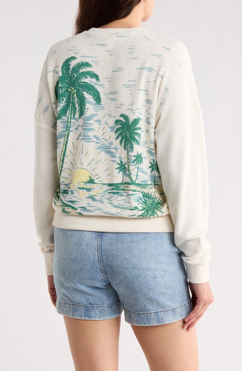 Faherty Cabana Towel Terry Crew Sweatshirt, Alternate, color, Palm Tropics