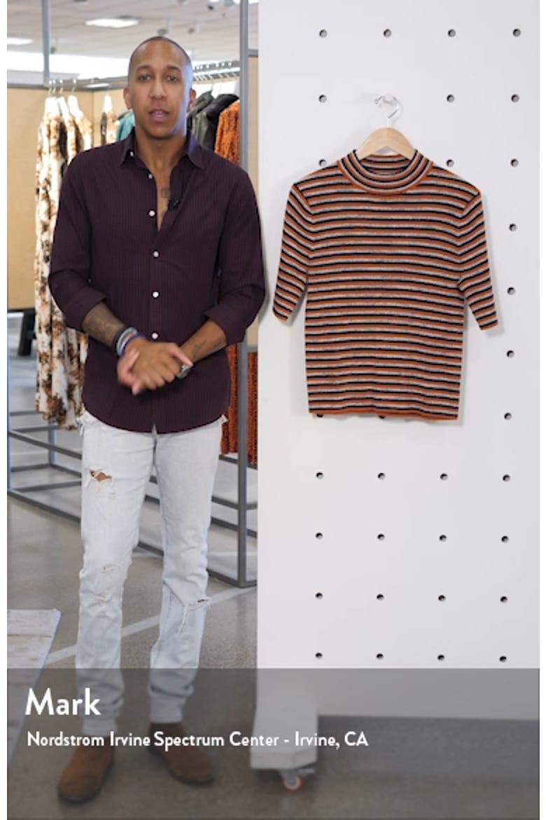 Dalston Stripe Mock Neck Sweater video