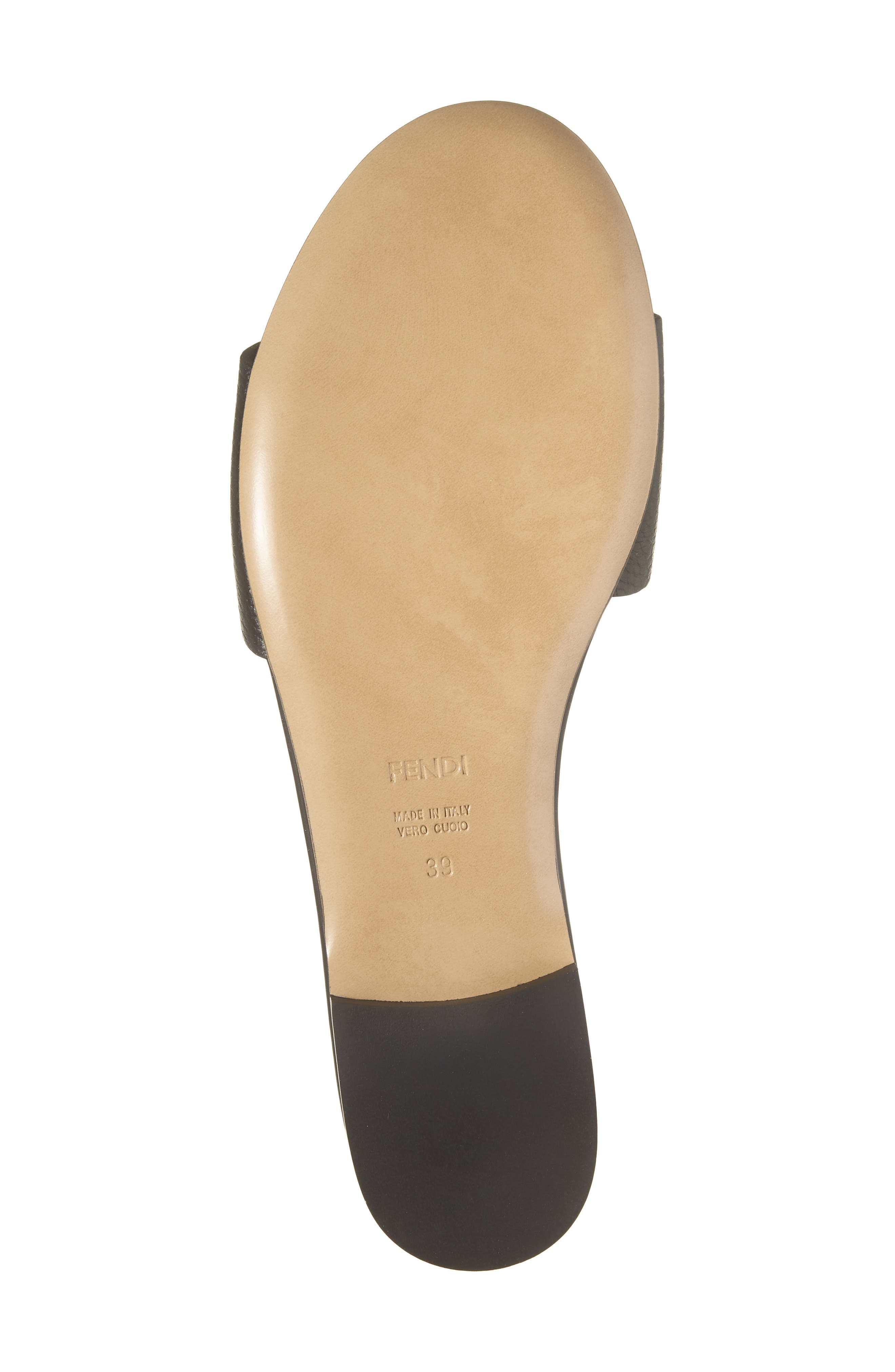 Baguette Leather Slide Sandal, Alternate, color, NERO BLACK