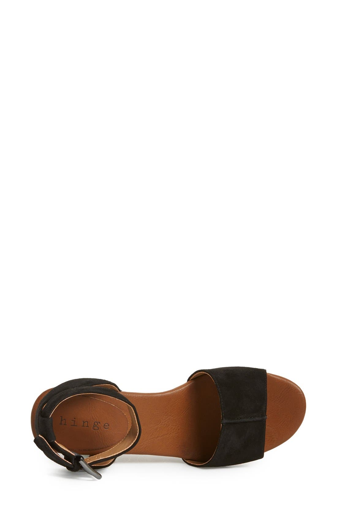 'Aimee' Wooden Platform Wedge Sandal, Alternate, color, BLACK SUEDE