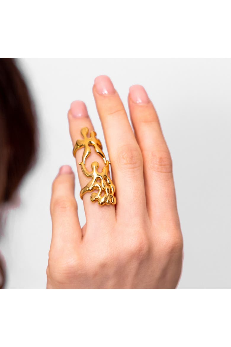 Splash Armour Ring, Alternate, color, Gold