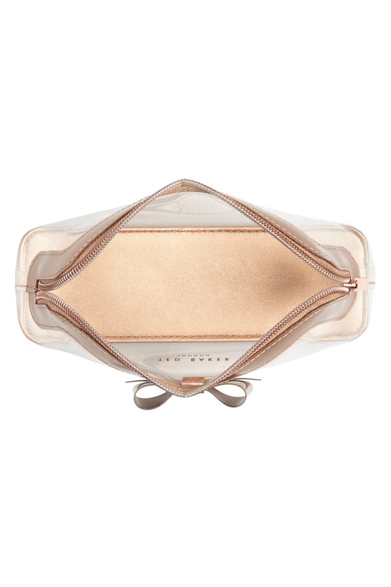 Gemi Bow Clear Cosmetics Bag, Alternate, color, CLEAR