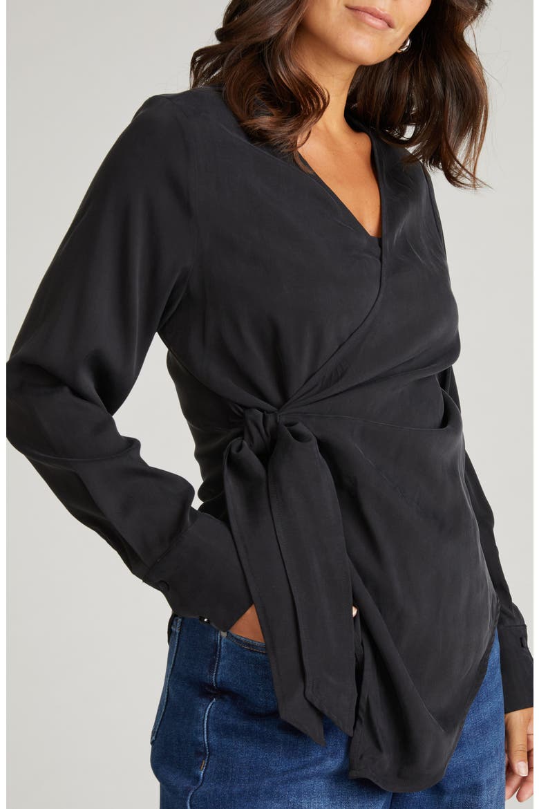 Beacon Wrap Top, Alternate, color, BLACK