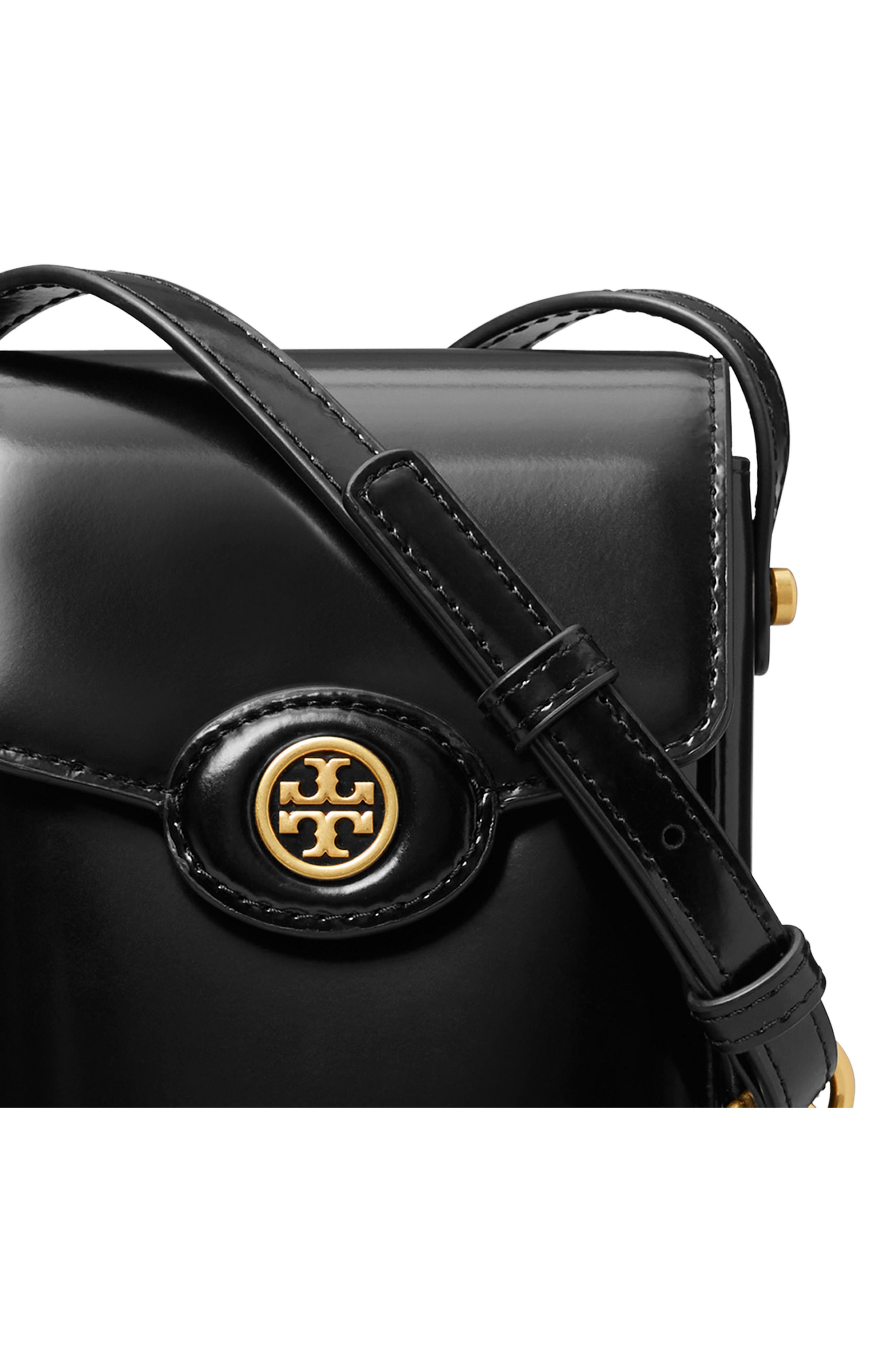Tory Burch Robinson Spazzolato Leather Phone Crossbody Bag, Alternate, color, 
