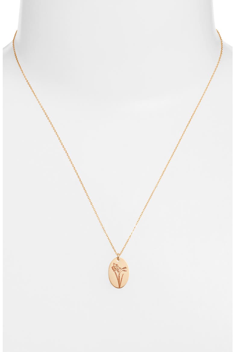 Louise Birth Flower Necklace, Alternate, color, GOLD / MARCH