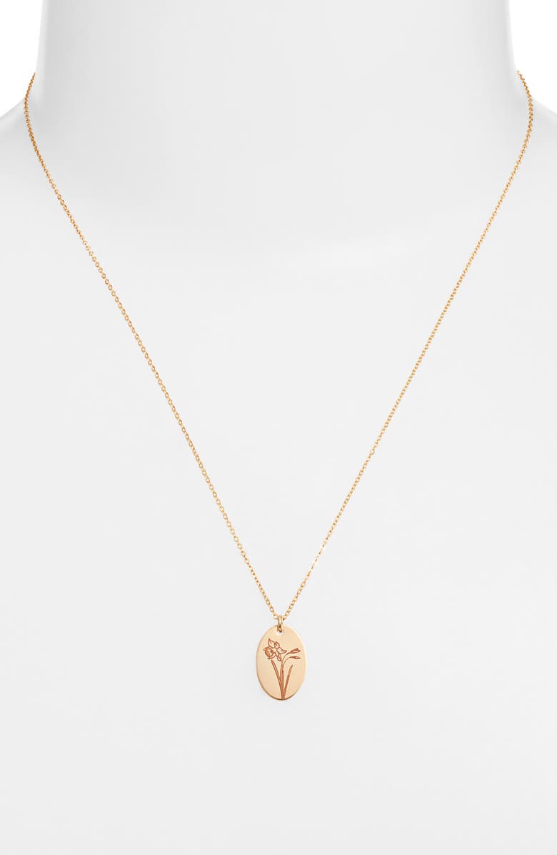 Set & Stones Louise Birth Flower Necklace, Alternate, color, Gold / March