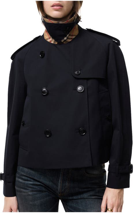 Cropped Gabardine Mayfair Trench Jacket