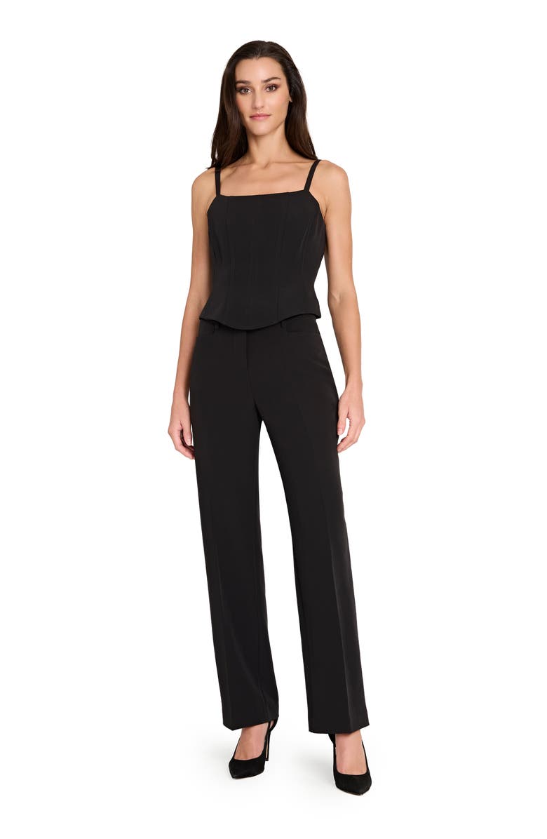 Tahari ASL Bird Eye Pants, Alternate, color, Black