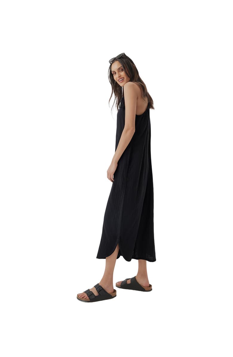 Pact Organic Coastal Double Gauze Tie-Strap Jumpsuit, Alternate, color,