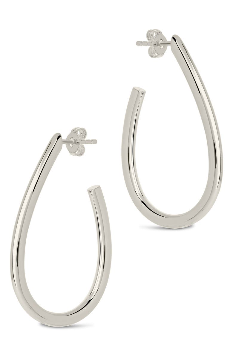 Sterling Forever Liora Oval Hoop Earrings, Alternate, color, 